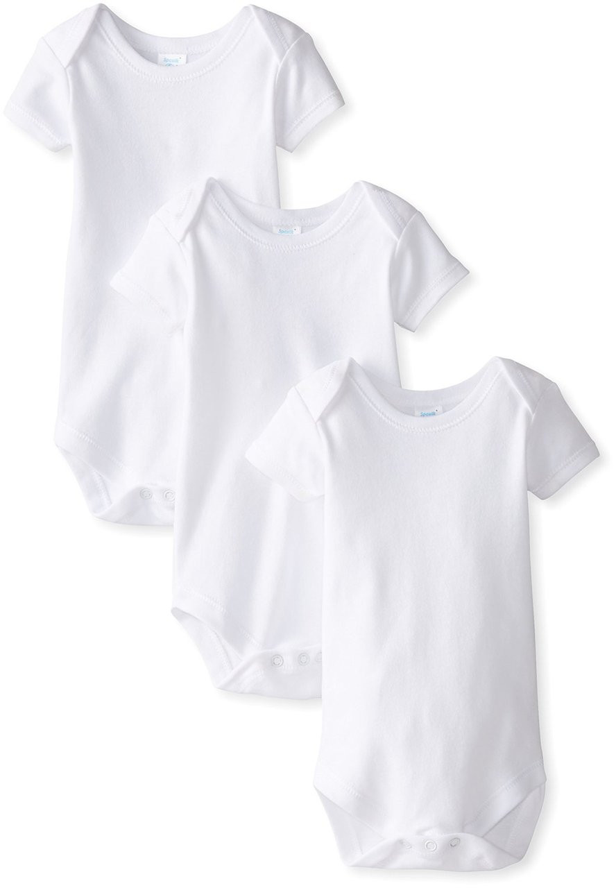 3 Pack Short Sleeve Bodysuit, White Wholesale - Spasilk Home